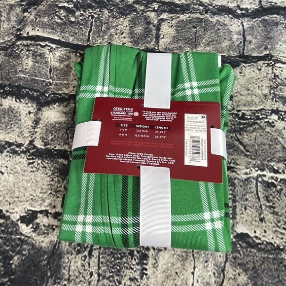 Wondershop Winter 6-9 Months 1 Piece Family Sleep Black white Green Plaid - Picture 6 of 9